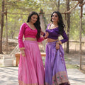Kalamkari Viscose Jaquard Lehengas