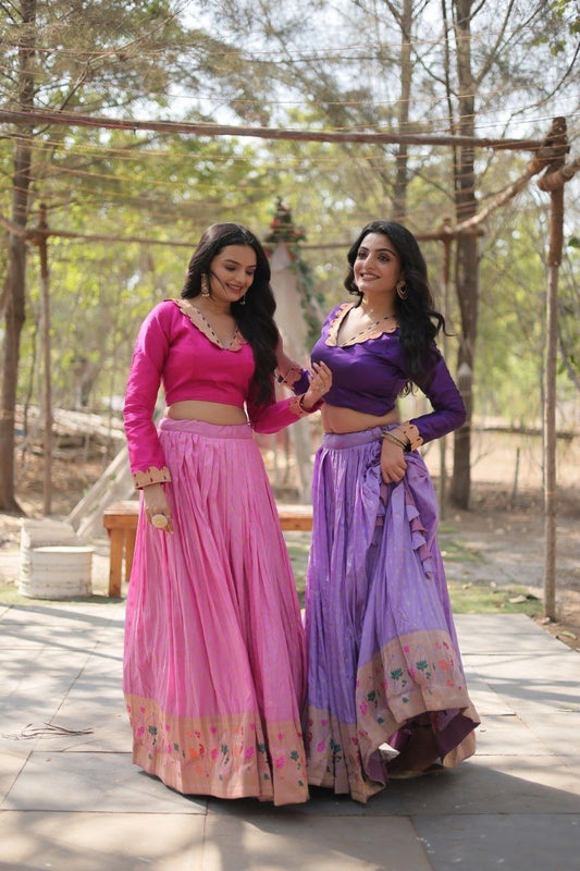 Kalamkari Viscose Jaquard Lehengas