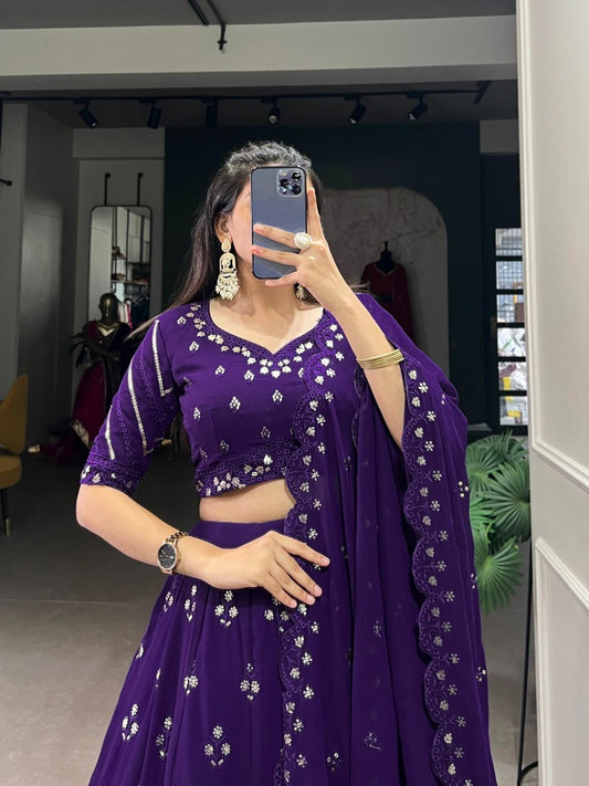 Embroidery Georgette Lehanga