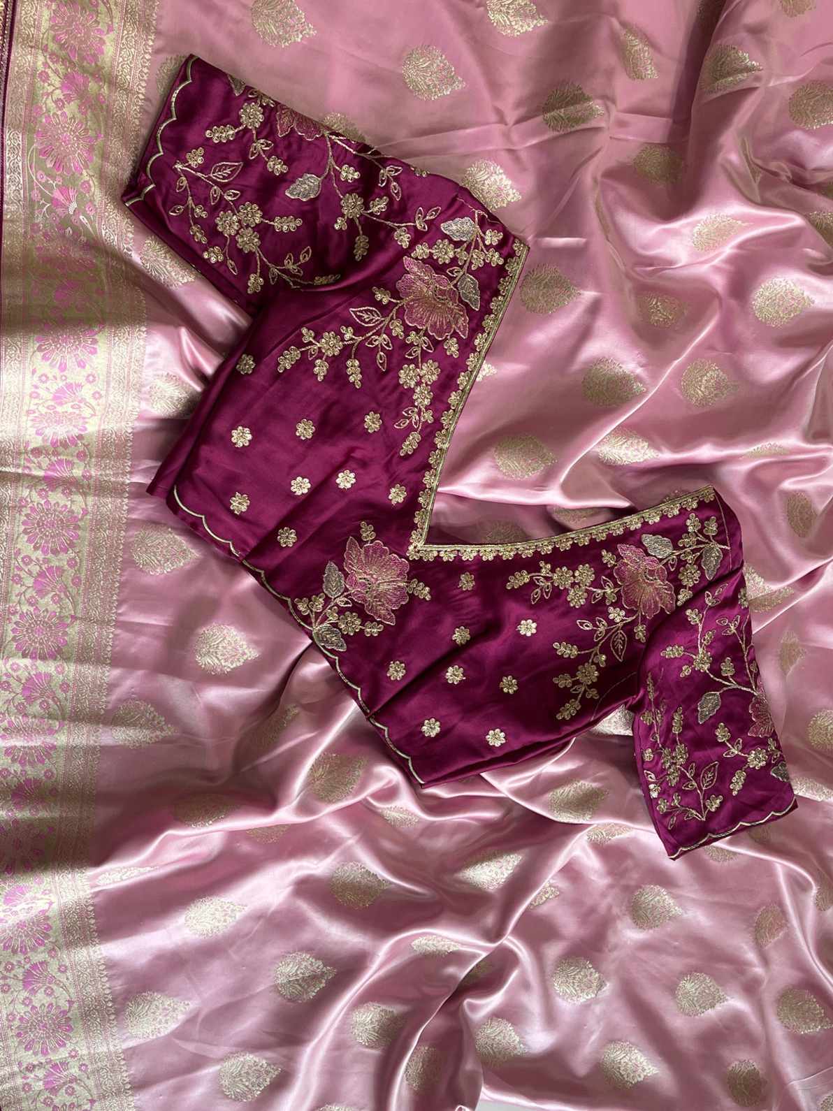 Stitched Banarasi Silk Saree