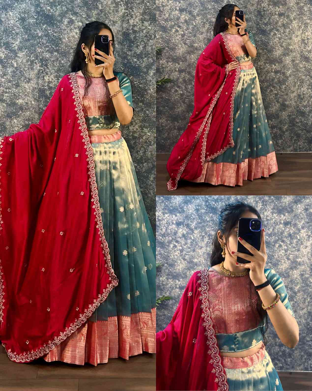 Banarasi Tissue Organza Lehengas