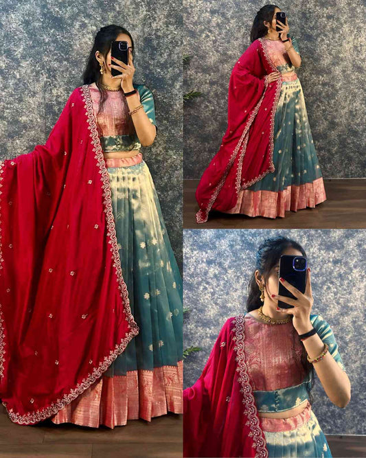 Banarasi Tissue Organza Lehengas