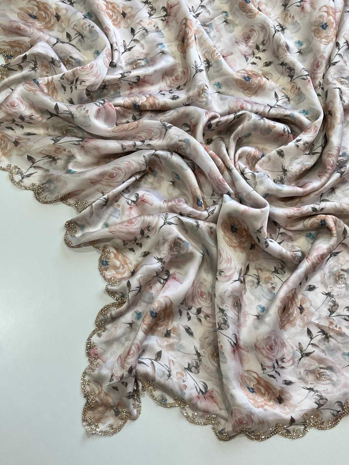 Cutwork Satin Georgette Saree