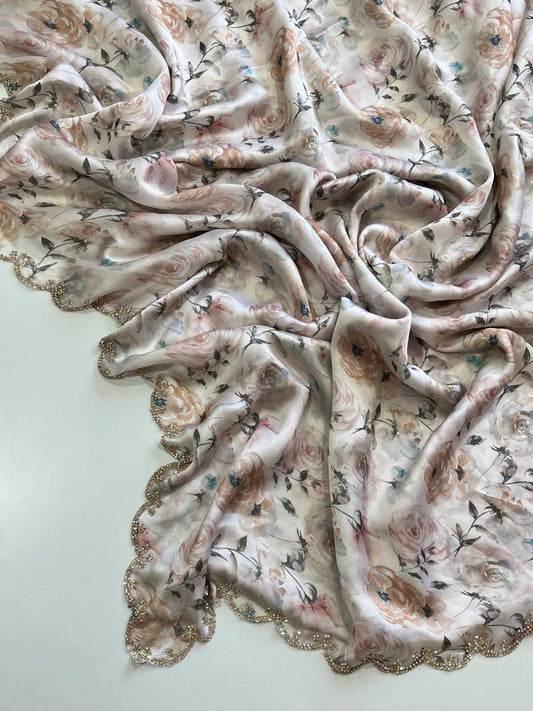 Cutwork Satin Georgette Saree