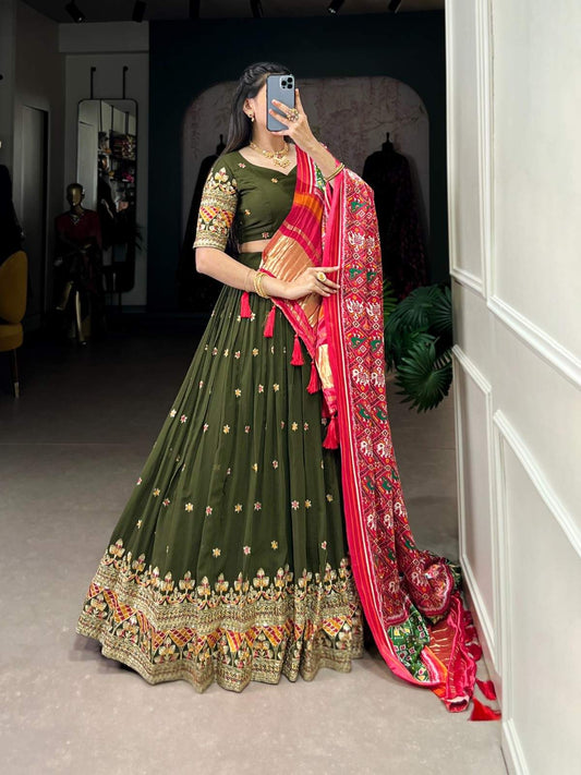 Thread Embroidery Lehengas