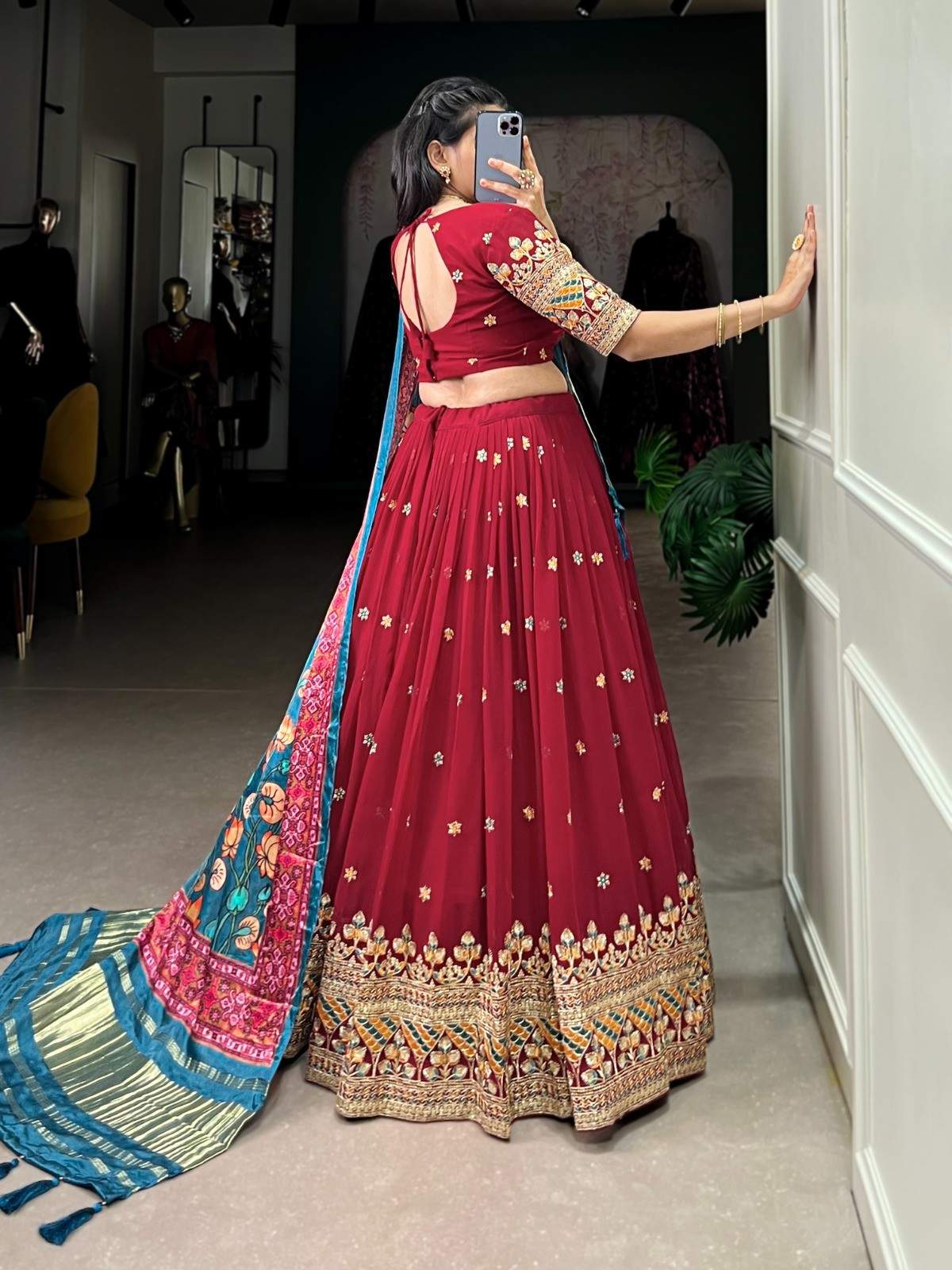 Thread Embroidery Lehengas