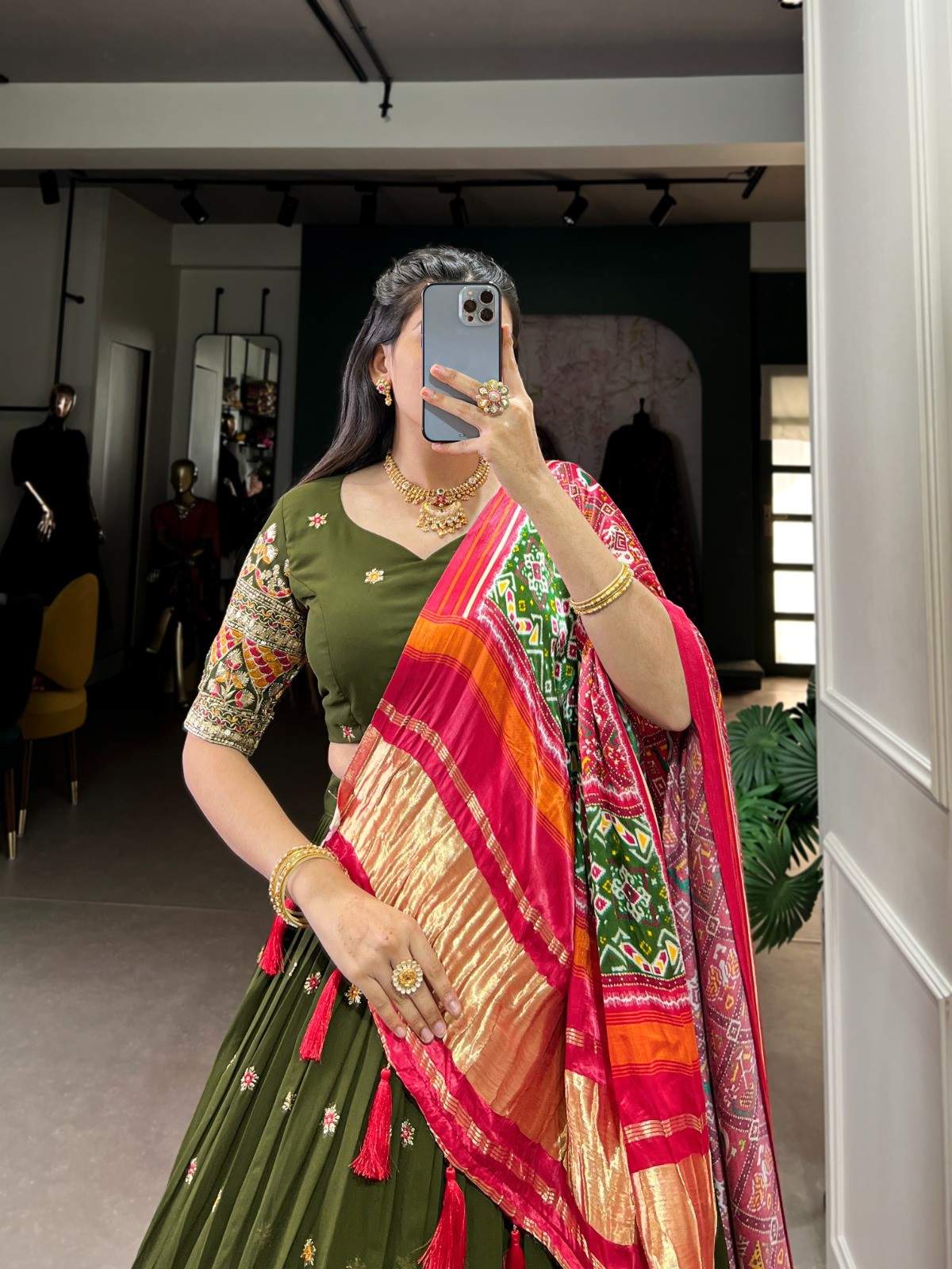 Thread Embroidery Lehengas