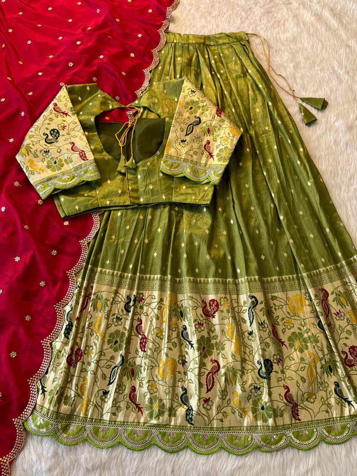 Paithani Tissue Silk Lehangas