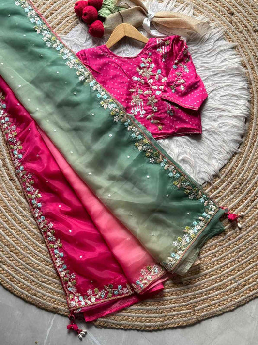 Tabi Silk Embroidery Saree