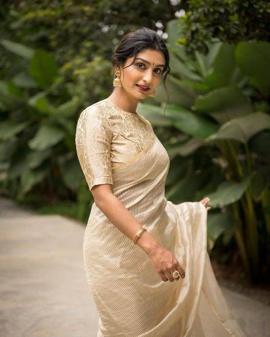 Soft Organza Striped Saree