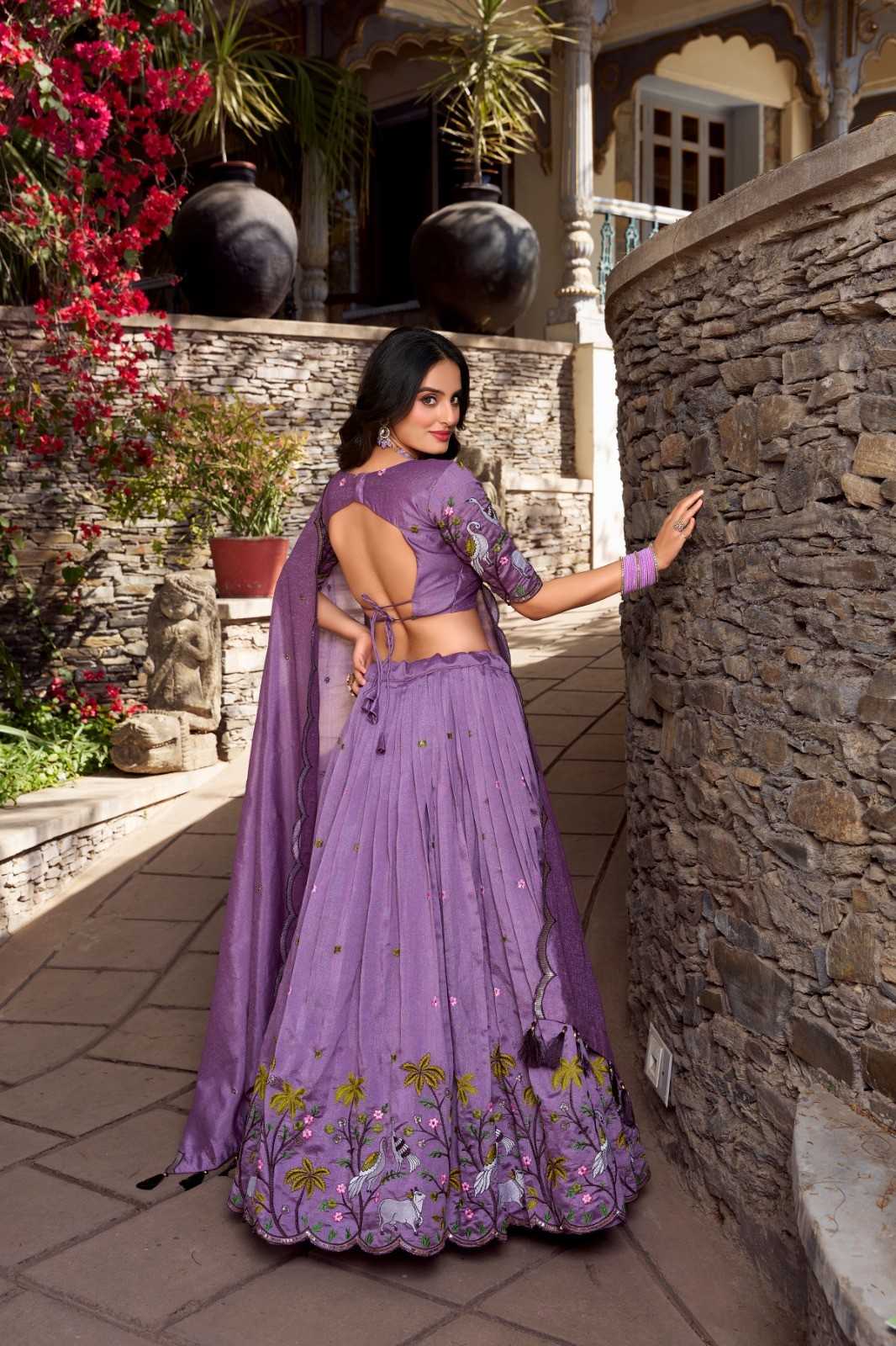 Sequins Vichitra Shimmer Lehenga