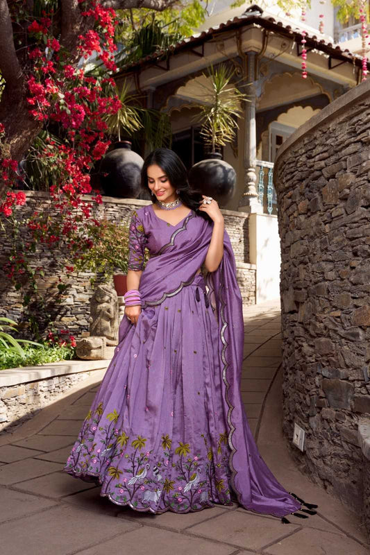 Sequins Vichitra Shimmer Lehenga