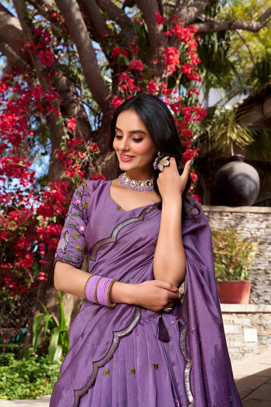 Sequins Vichitra Shimmer Lehenga