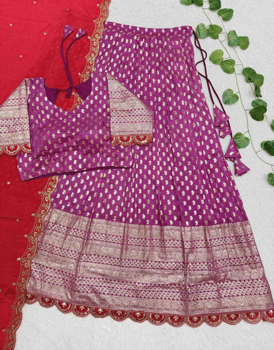 Viscose Tissue Silk Lehangas