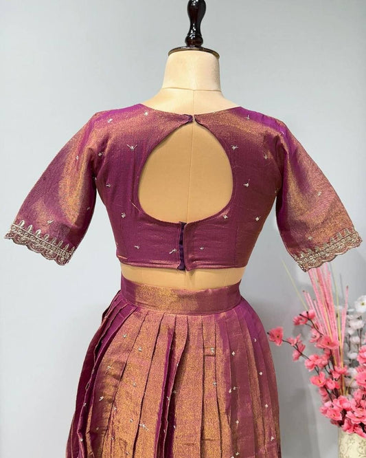 Cutwork Tissue Cotton Lehanga