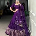 Zari Chanderi Silk Lehangas