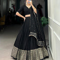 Zari Chanderi Silk Lehangas