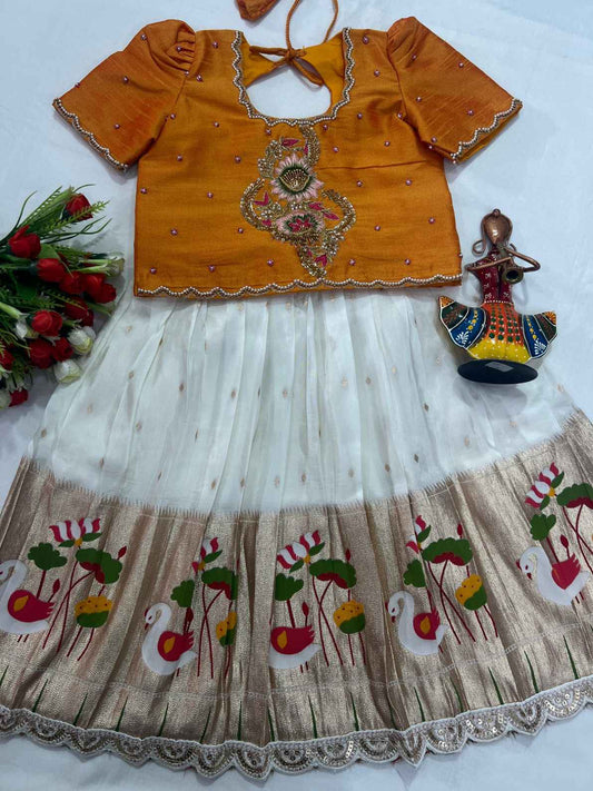 Kid's Dola Silk Lehangas