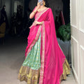 Jaquard Silk Lehangas