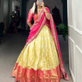 Jaquard Silk Lehangas