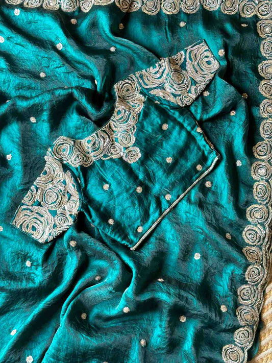 Space Silk Beed Work Saree