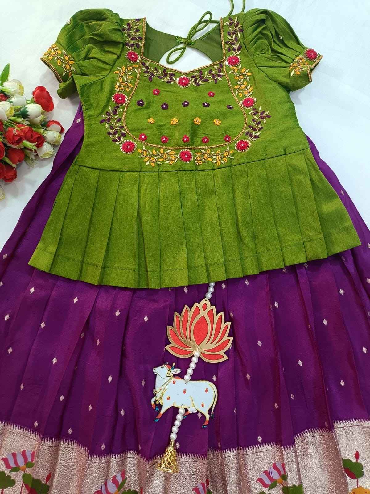 Kid's Paithani Dola Silk Lehenga