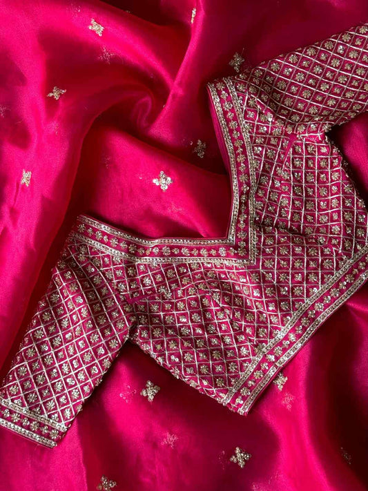 Organza Beed Work Saree