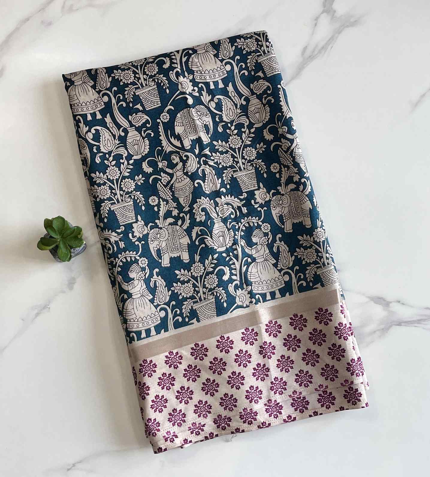 Kalamkari Mulmul Cotton Sarees