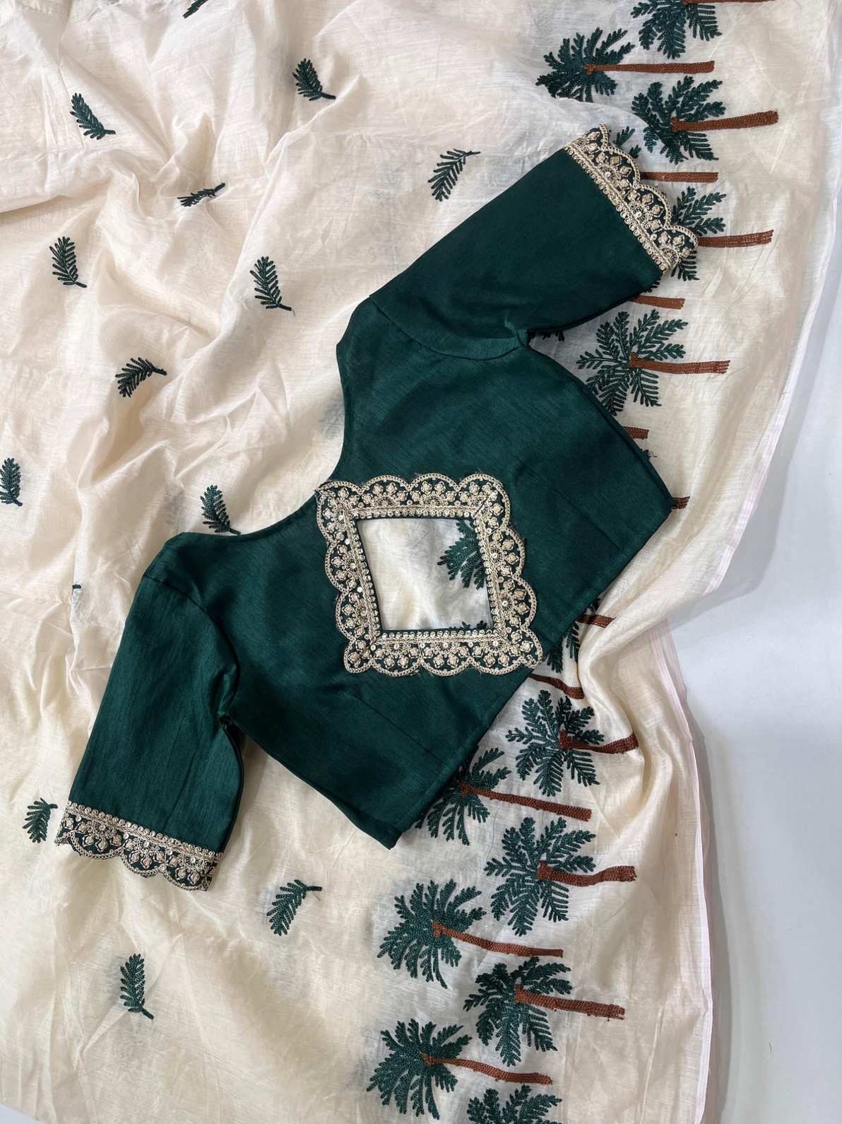 Chanderi Cotton Embroidery Saree