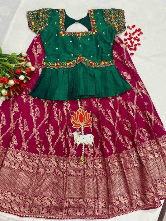 Kid's Banaras Crepe Silk Lehenga