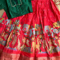 Kalamkari Dola Silk Lehangas