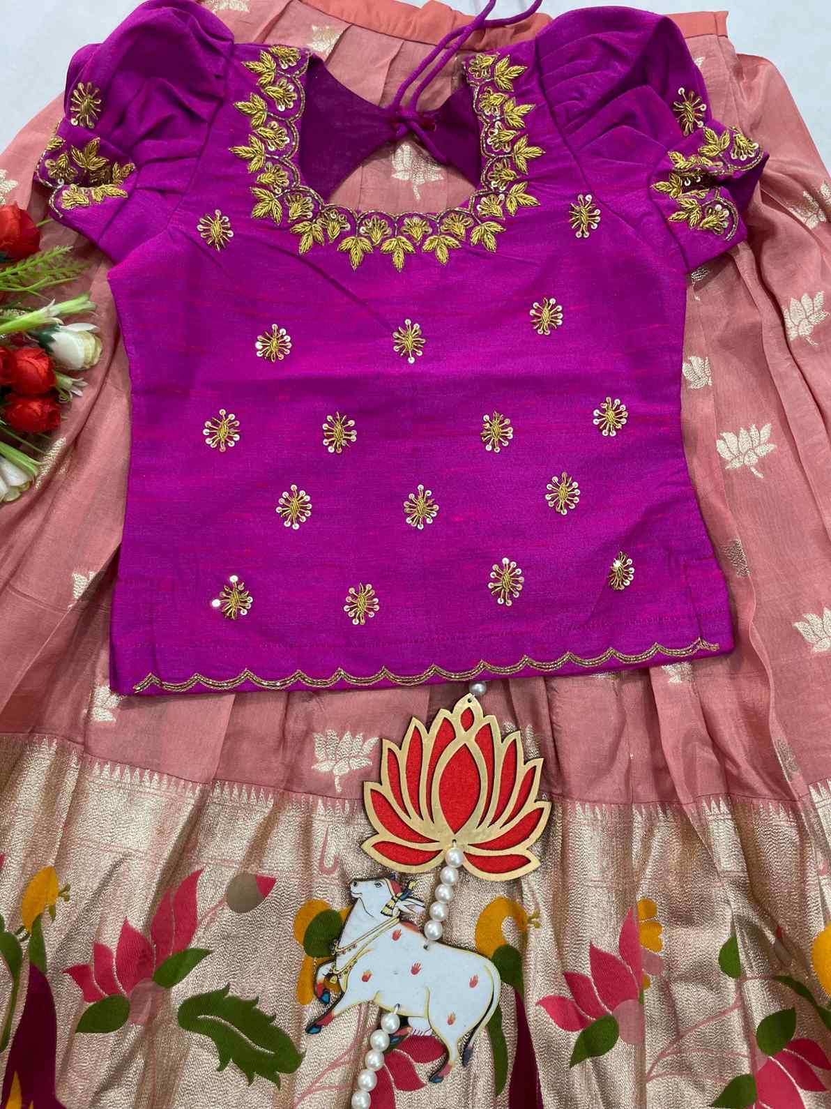 Kid's Banarasi Dola Silk Lehenga