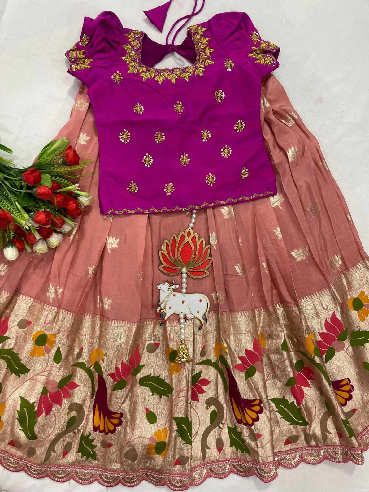 Kid's Banarasi Dola Silk Lehenga