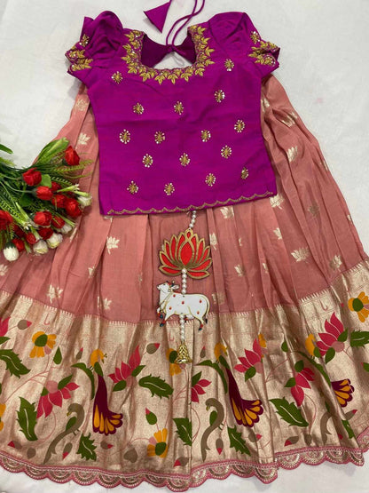 Kid's Banarasi Dola Silk Lehenga