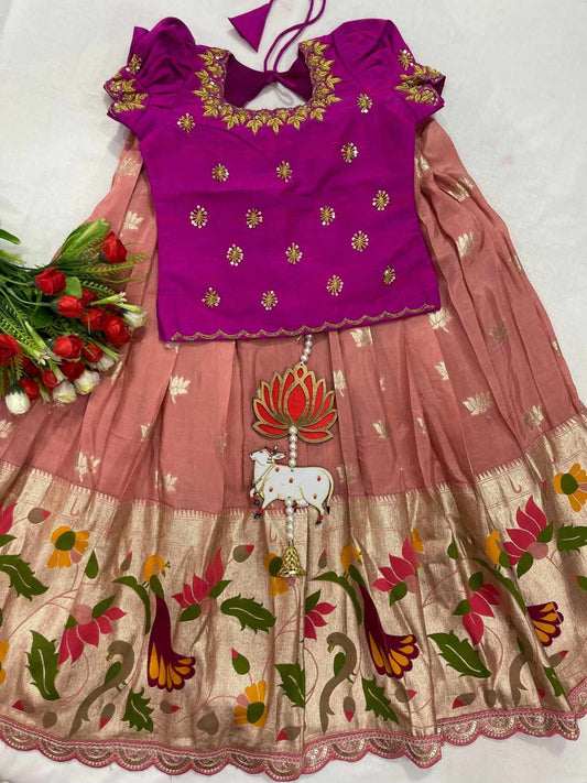 Kid's Banarasi Dola Silk Lehenga