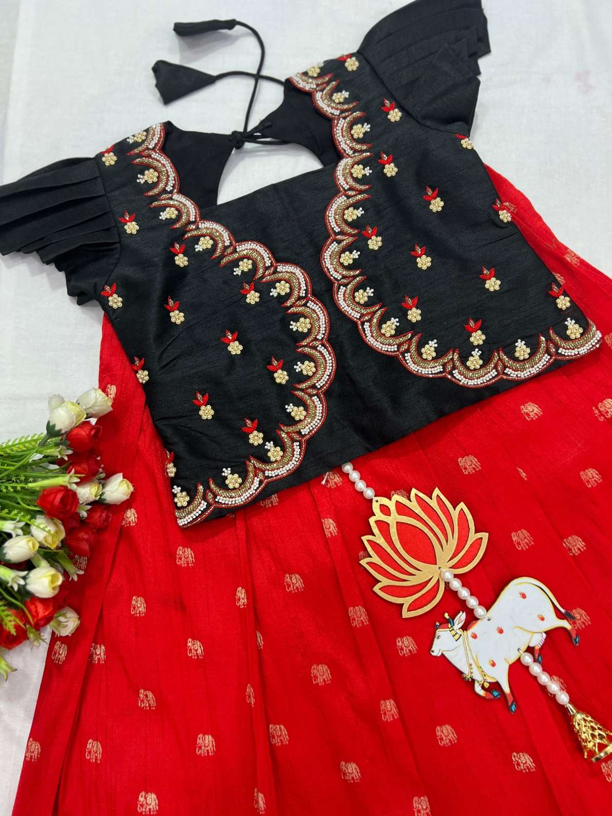 Kid's Banarasi Raw Silk Lehenga
