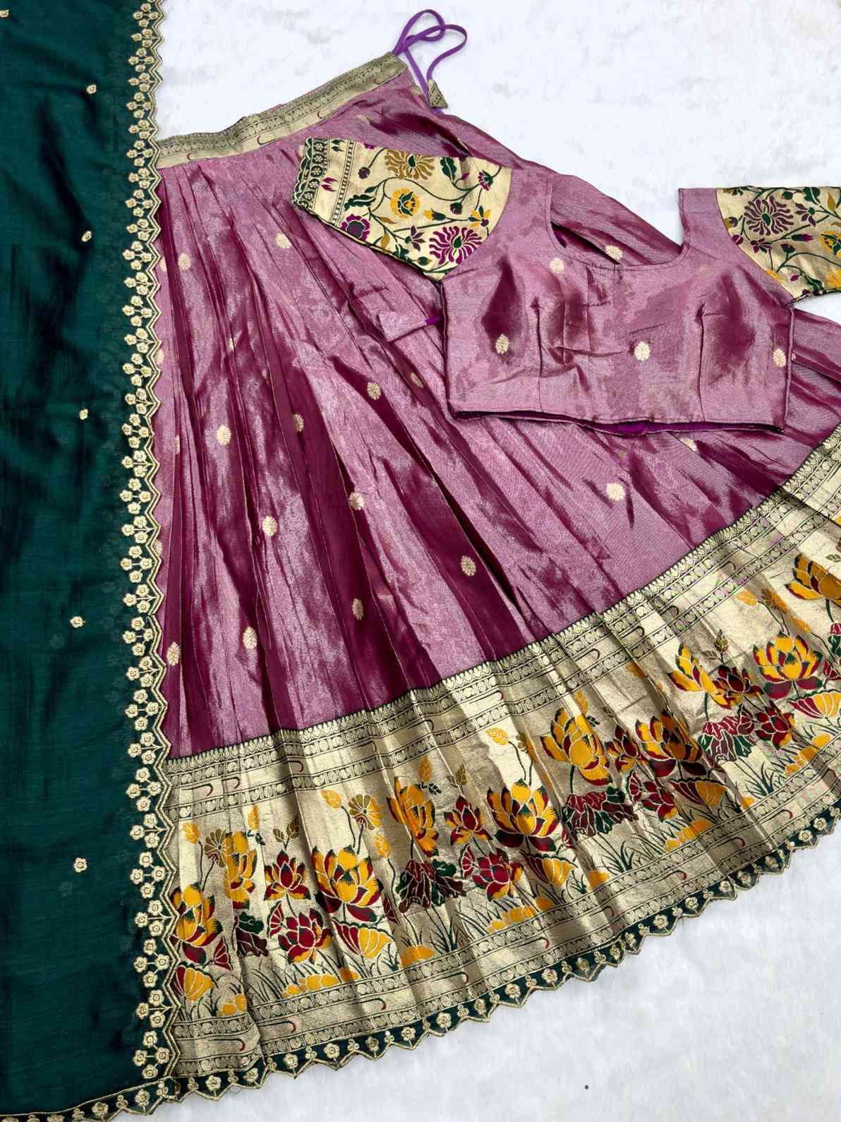 Paithani Tissue Silk Lehengas