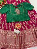 Kid's Banarasi Crepe Lehenga