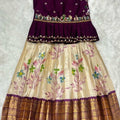 Kid's Painted Soft Tissue Lehengas