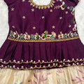 Kid's Painted Soft Tissue Lehengas