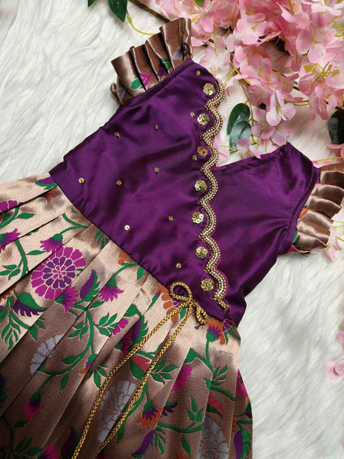 Paithani Frock Family Combo