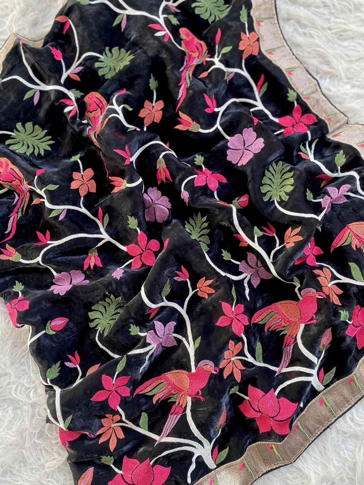 Space Silk Embroidery Sarees