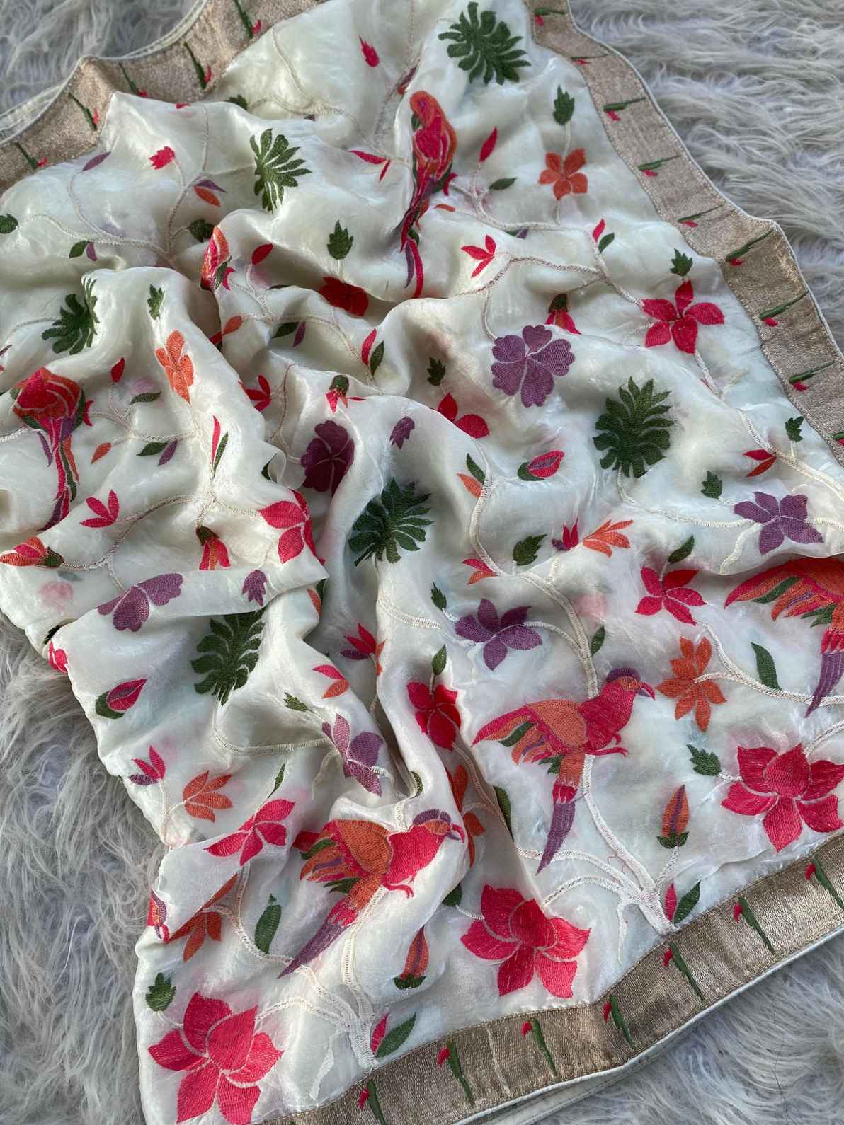 Space Silk Embroidery Sarees