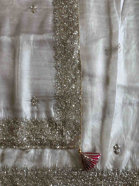 Tissue Sequence Work Saree