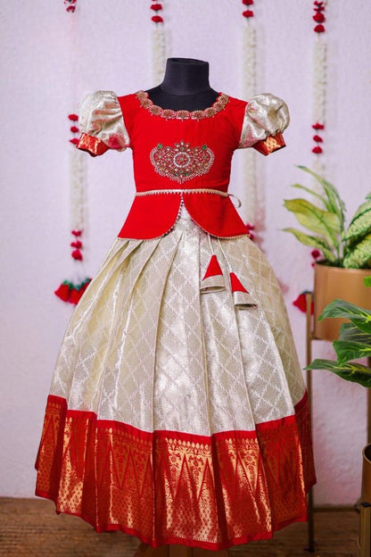 Semi Banarasi Silk Lehenga