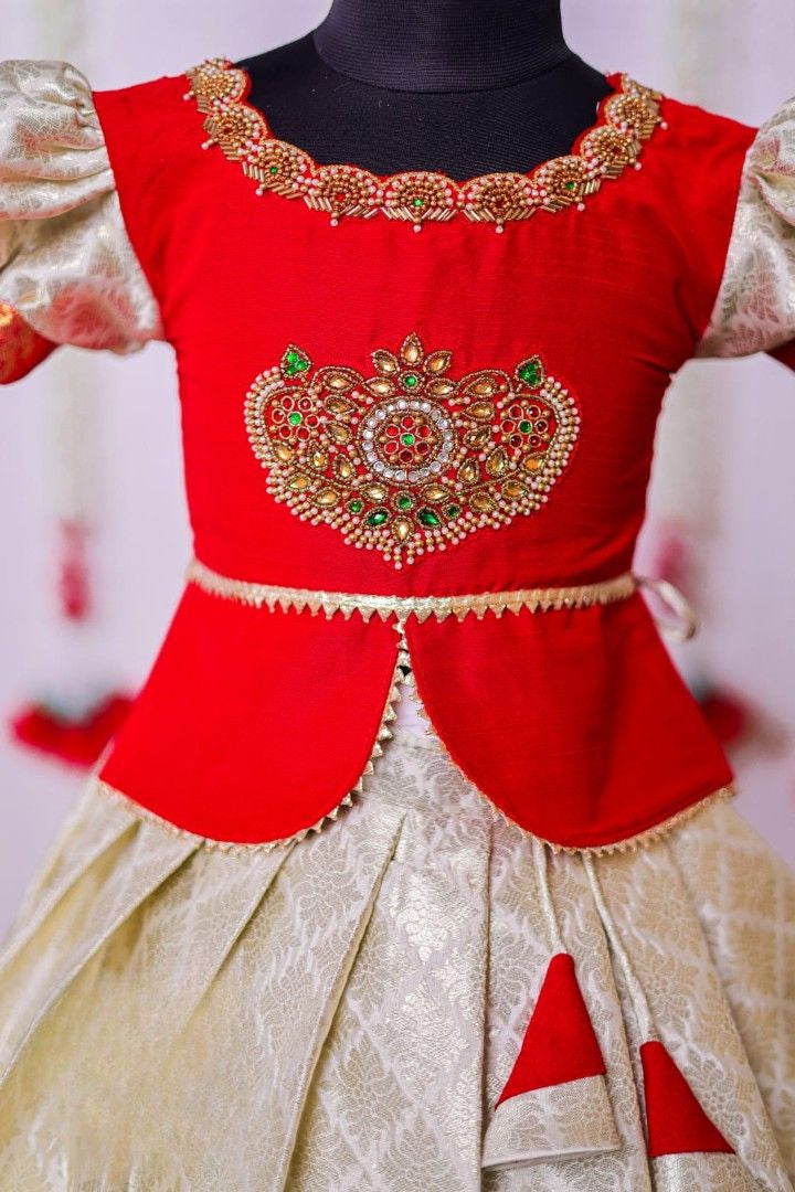 Semi Banarasi Silk Lehenga
