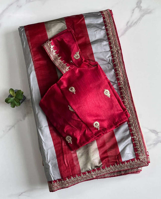 Organza Tissue Striped Sarees