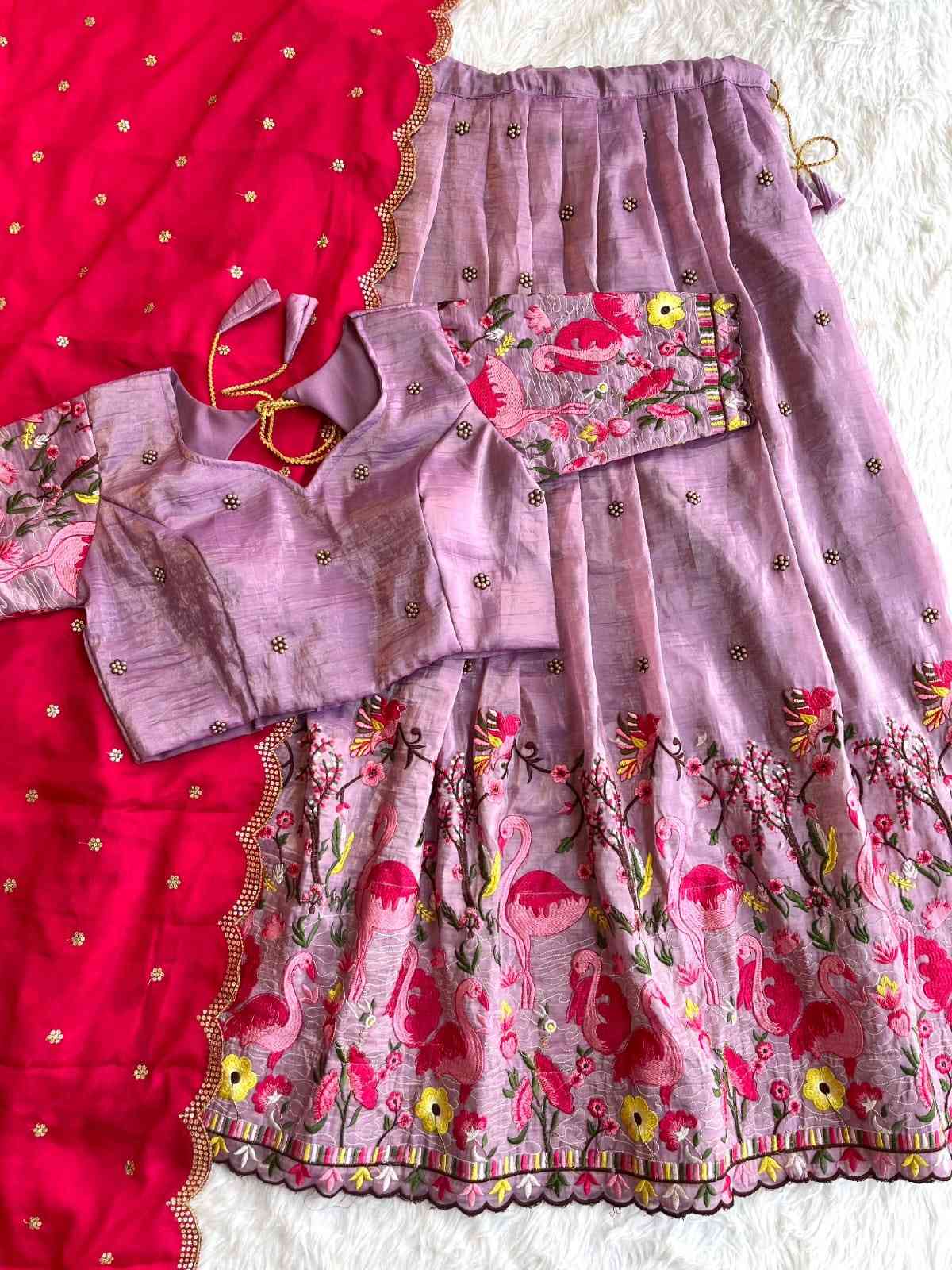 Gold Crush Embroidery Lehengas