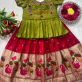Kid's Dola Silk Paithani Lehengas