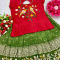 Kid's Tissue Scallop Lehenga